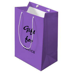 Amethyst Personalised Elegant Stylish Name Medium Gift Bag