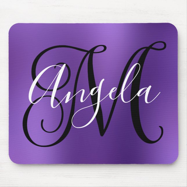 Amethyst Personalised Monogram Mouse Mat (Front)