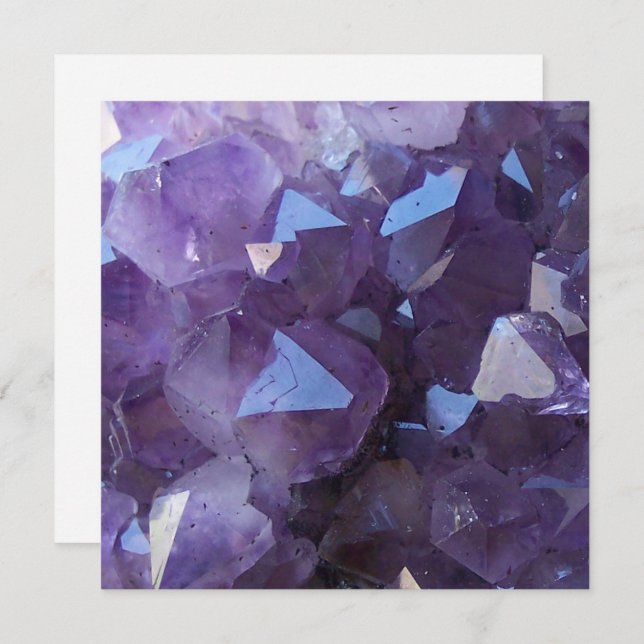 Amethyst Photo Blank Invitation (Front/Back)