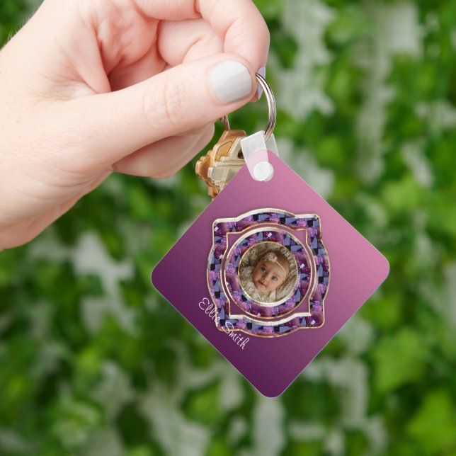 Amethyst Photo Key Ring (Hand)