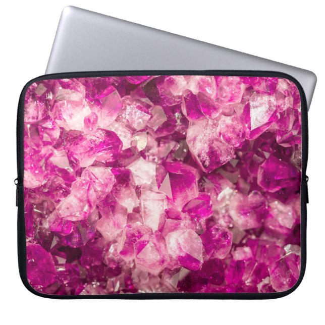 Amethyst Pink Crystal Seamless Texture. Laptop Sleeve (Front)
