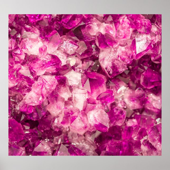 Amethyst Pink Crystal Seamless Texture. Poster (Front)