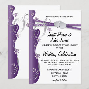 Amethyst Purple and Silver Invitation