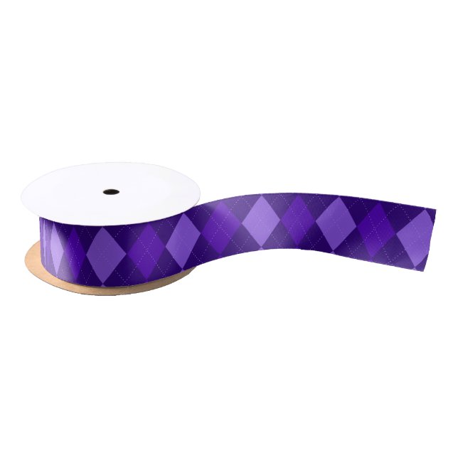Amethyst Purple Argyle Satin Ribbon (Spool)