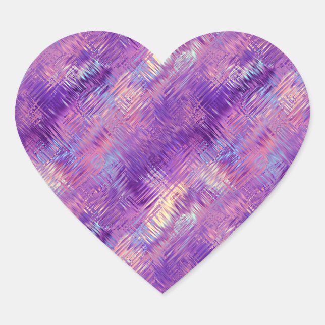 Amethyst Purple Crystal Gel Texture Heart Sticker (Front)