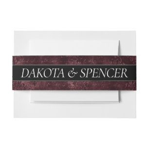 Amethyst Purple Eggplant Plum Sangria Wedding Invitation Belly Band