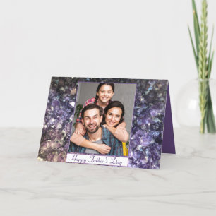 Amethyst Purple Family Photo Father's Day Card