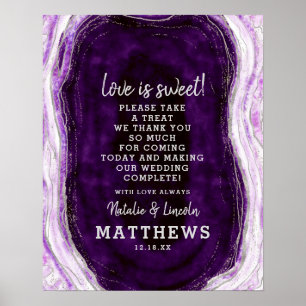Amethyst Purple Geode Love is Sweet Wedding Sign