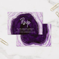Amethyst Purple Geode Website RSVP Insert Cards