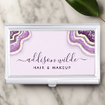 Amethyst Purple Glitter Agate Geode Luxe Chic Business Card Holder<br><div class="desc">Amethyst Purple Glitter Agate Geode Luxe Chic Business Card Case. Perfect for makeup artists,  hair stylists,  cosmetologists,  and more!</div>