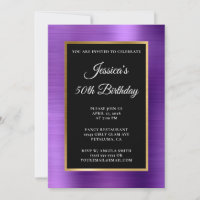 Amethyst Purple Gold Foil Black 50th Birthday