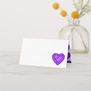 Amethyst purple heart watercolor art tent cards