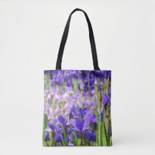 Amethyst Purple Irises Garden  Tote Bag