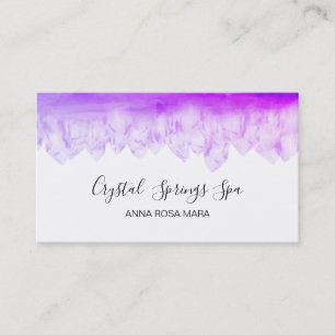 *~*  Amethyst Purple Lavender Watercolor Crystals Business Card