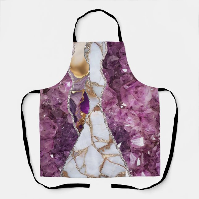 Amethyst Purple Luxury Elegant Liquid Texture  Apron (Front)
