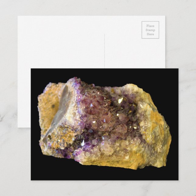 Amethyst Purple Mineral Rock Nature Photography Postcard (Front/Back)