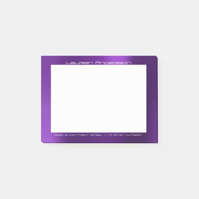 Amethyst Purple Plum Office Custom Personalized Post-it Notes (Front)