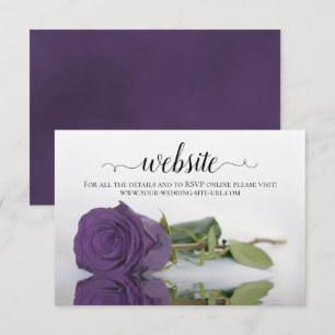 Amethyst Purple Rose Elegant Wedding Website Enclosure Card