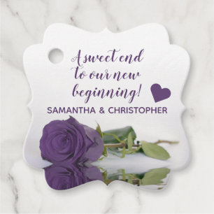 Amethyst Purple Rose Sweet End New Beginning Favour Tags