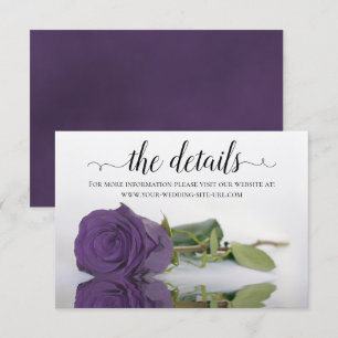 Amethyst Purple Rose Wedding Details Website Enclosure Card