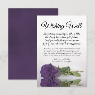 Amethyst Purple Rose Wedding Wishing Well Poem Enclosure Card