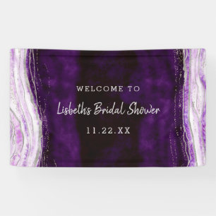 Amethyst Purple & Silver Bridal Shower Welcome Banner