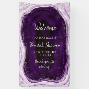 Amethyst Purple & Silver Bridal Shower Welcome Banner