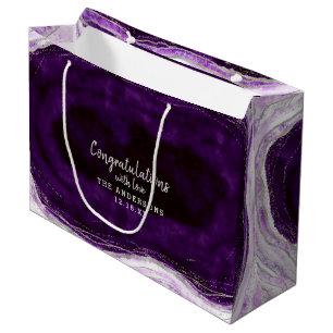 Amethyst Purple & Silver Congratulations Wedding Large Gift Bag