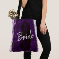 Amethyst Purple & Silver Geode Agate Marble Bride