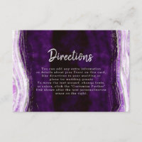 Amethyst Purple & Silver Geode Wedding Directions