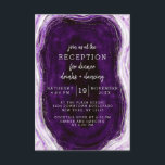 Amethyst Purple & Silver Geode Wedding Reception Invitation<br><div class="desc">Amethyst Purple & Silver Geode Agate Marble, With Sparkling Silver foil accents, and Modern trendy brushed script font. Ultra Violet Purple, Lavender, and white stone look, is luxurious and modern for your wedding - Personalised Wedding Reception Invitation! ~ Check my shop to see the entire wedding suite for this design!...</div>