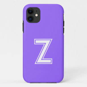 Amethyst Purple Solid Colour   Minimalist Monogram iPhone 11 Case