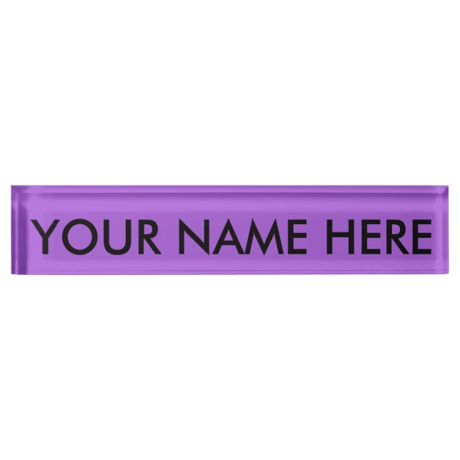 AMETHYST PURPLE (solid colour) ~ Nameplate (Front)