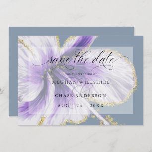 Amethyst Purple Tropical Flower Watercolor Save Th Save The Date