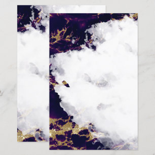 Amethyst Purple Watercolor Geode Blank Stationery
