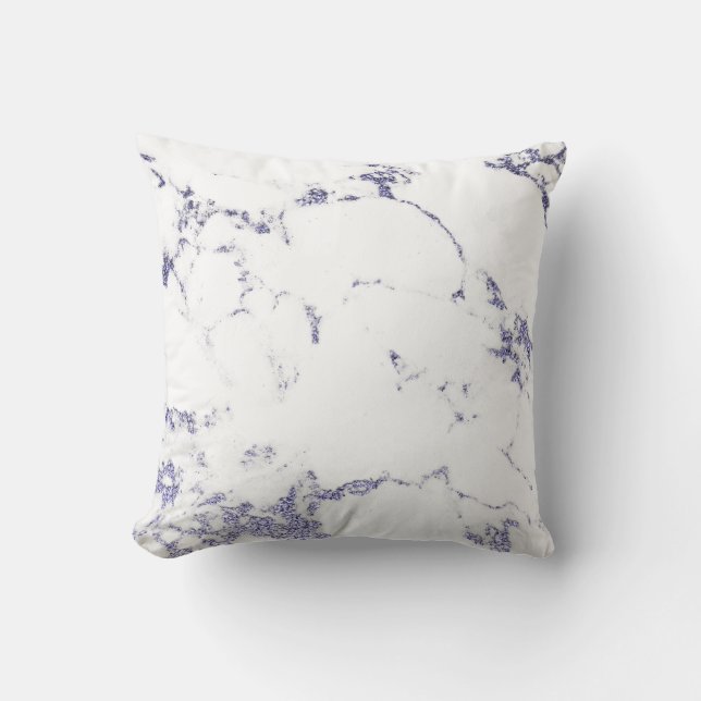 Amethyst Purple White Glitter Marble Gray Glitter Cushion (Front)