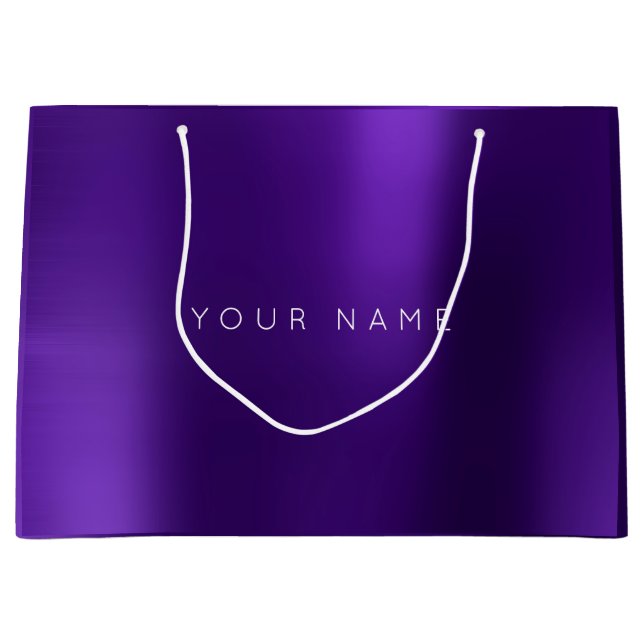 Amethyst Purple White Plum Minimal Favor Gift Star Large Gift Bag (Front)