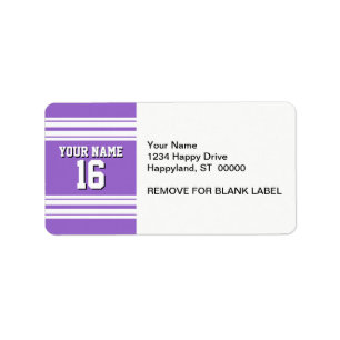 Amethyst Purple Wht Team Jersey Custom Number Name Label