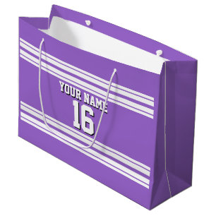 Amethyst Purple Wht Team Jersey Custom Number Name Large Gift Bag