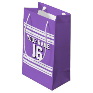Amethyst Purple Wht Team Jersey Custom Number Name Small Gift Bag