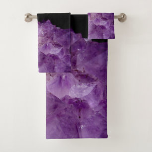 Amethyst Raw Stones Bath Towel Set