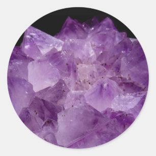 Amethyst Raw Stones  Classic Round Sticker
