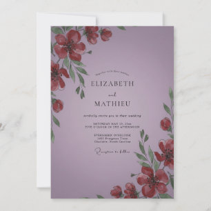 Amethyst Red Poppy Wedding Invitation