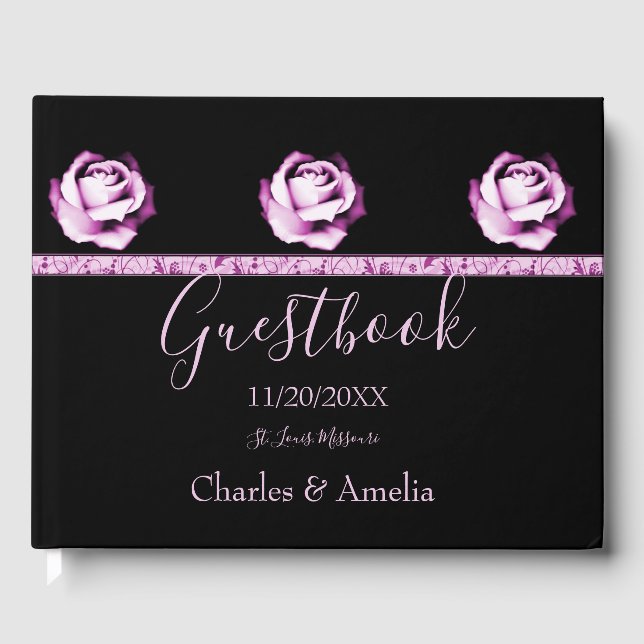 Amethyst Rose Wedding Day Guestbook (Front)