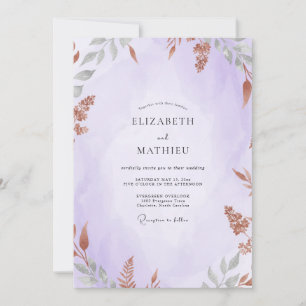 Amethyst Rust Painted Wedding Invitation