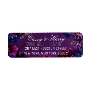 Amethyst Sapphire Jewel Tone Return Address