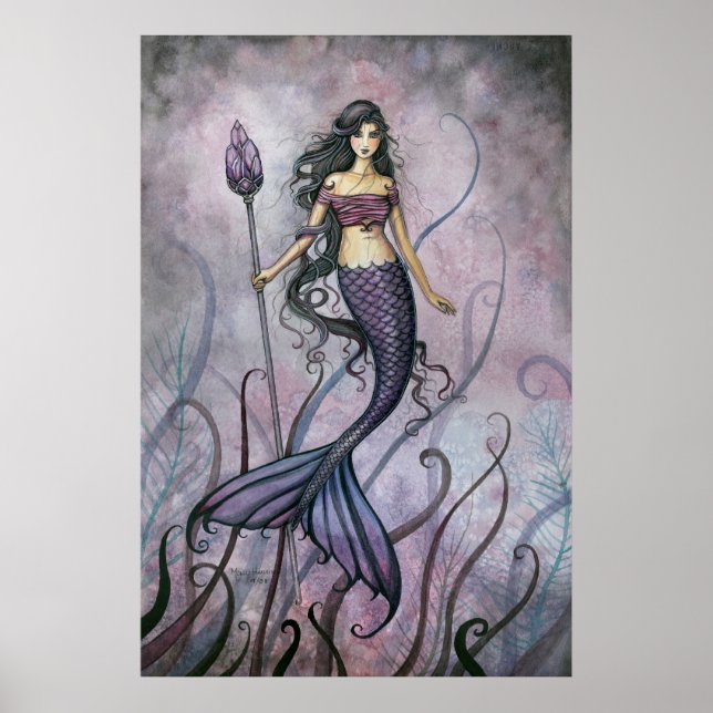 Amethyst Sea Mermaid Poster Print by Molly (Front)