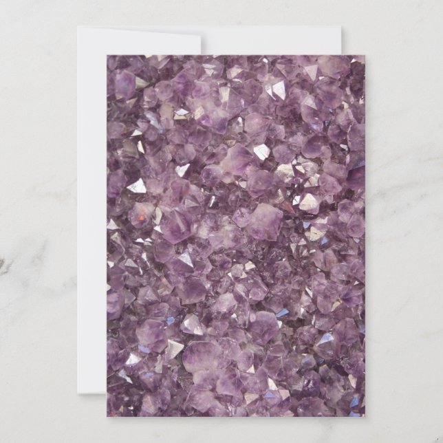 Amethyst Semi Precious Stone Invitation (Front)