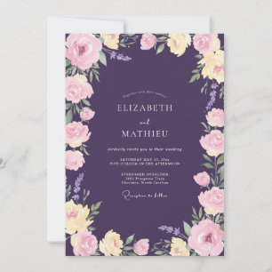 Amethyst Soft Blush Blossom Wedding Invitation