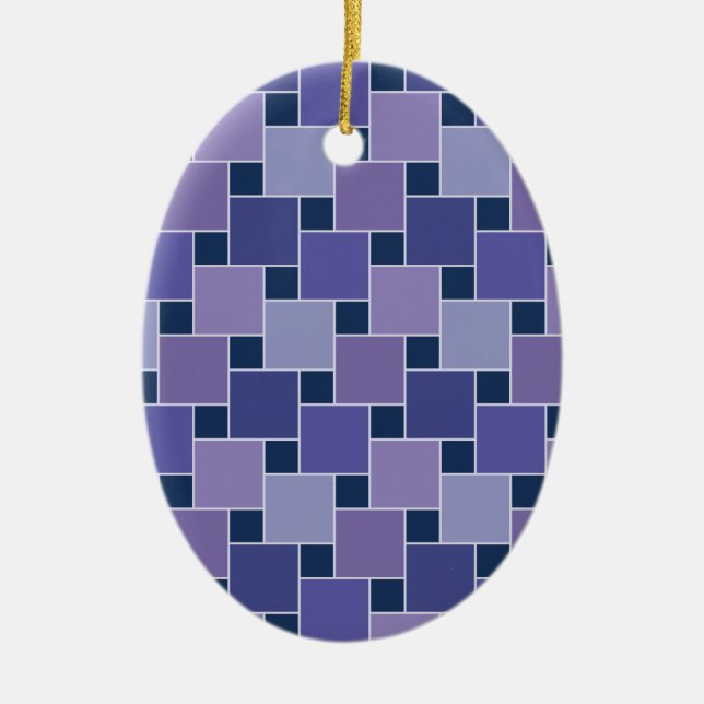 Amethyst Squares Ceramic Tree Decoration (Front)